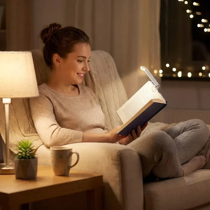 Usb rechargeable book reading light with brightness adjustable for eye-protection