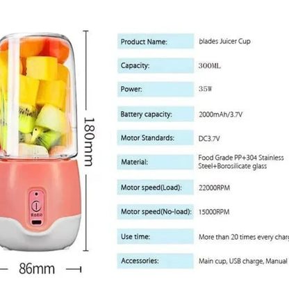 Usb rechargeable juicer bottle