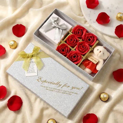 Valentine day gift set scented rose flowers pack with teddy - home improvement