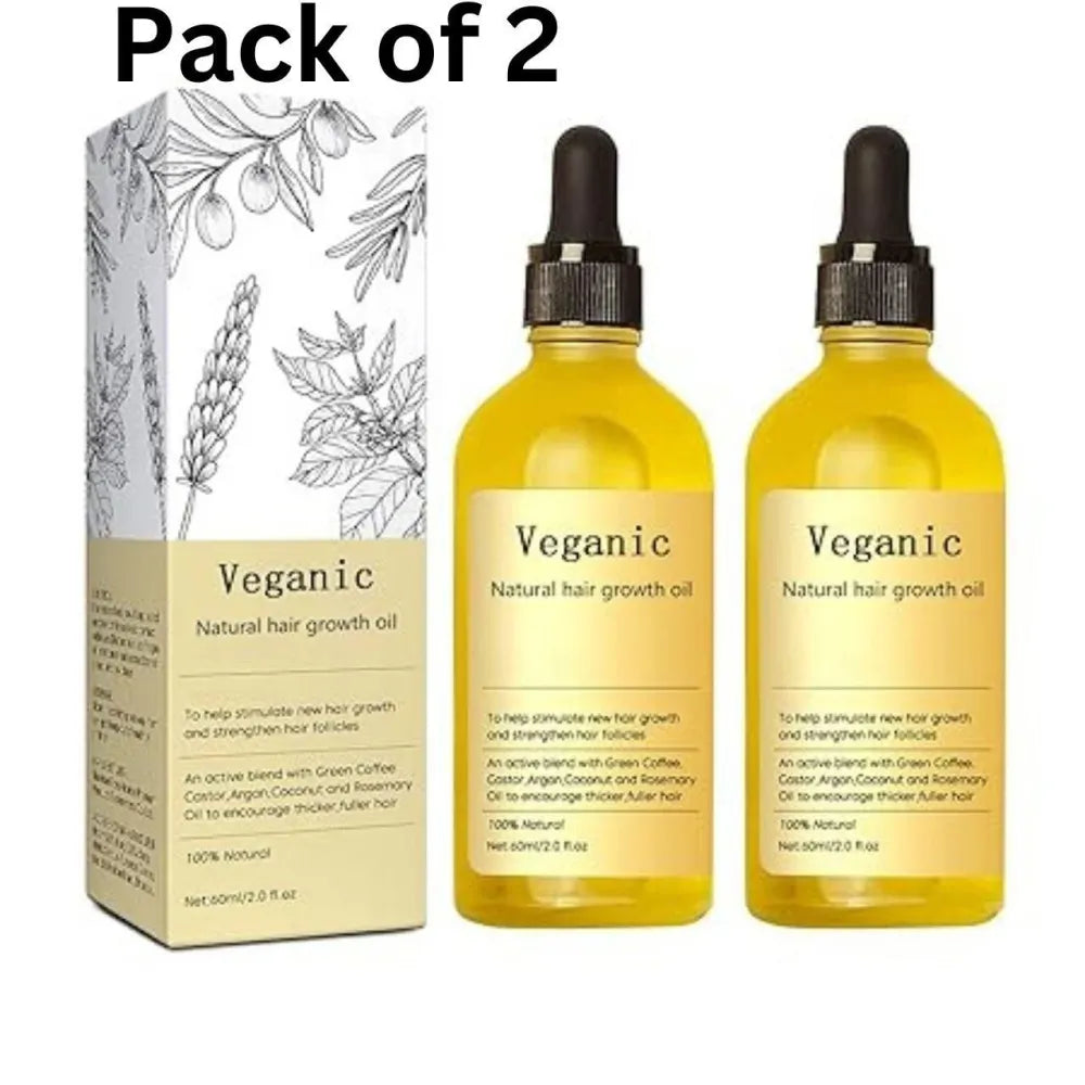 Vegan natural hair growth oil (pack of 2)