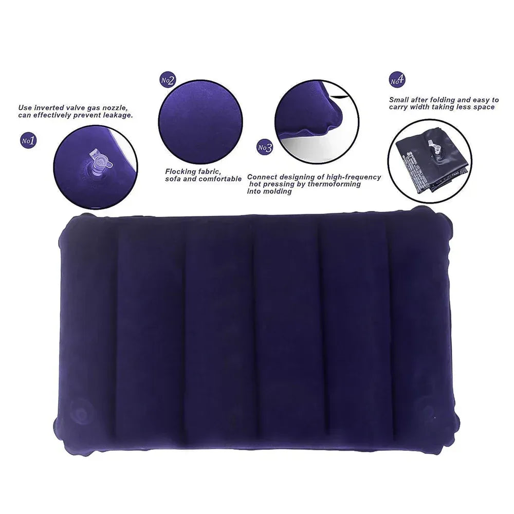 Velvet inflatable travel pillow