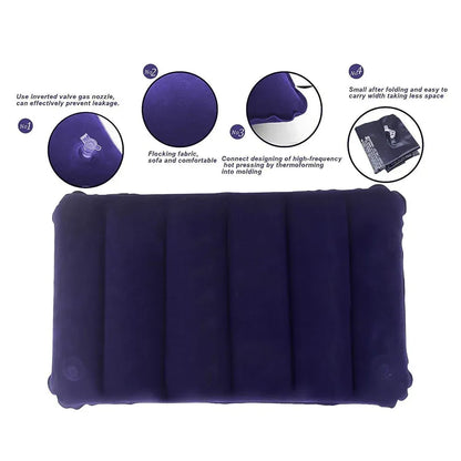 Velvet inflatable travel pillow