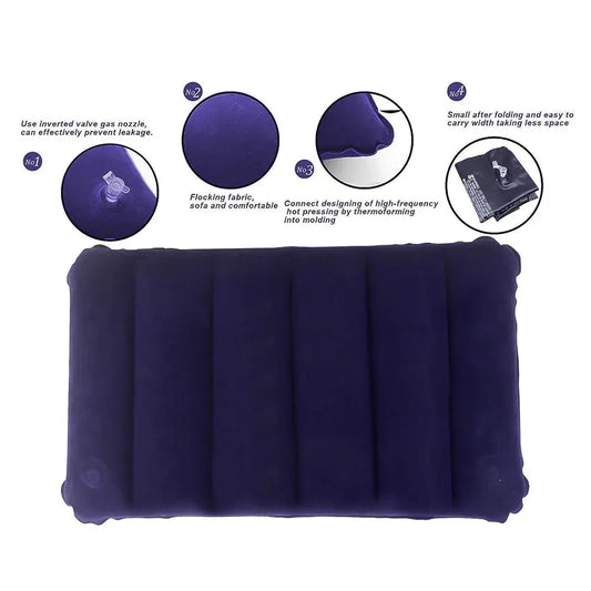 Velvet inflatable travel pillow