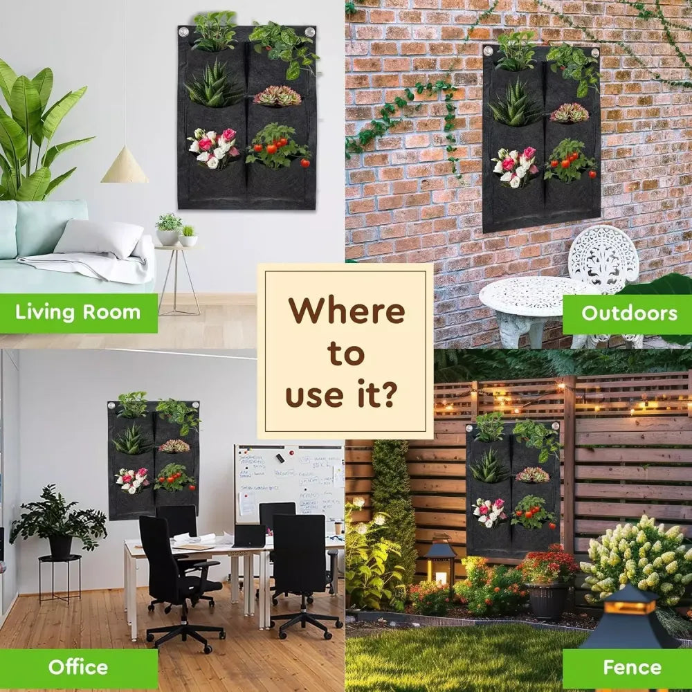 Vertical wall planter set