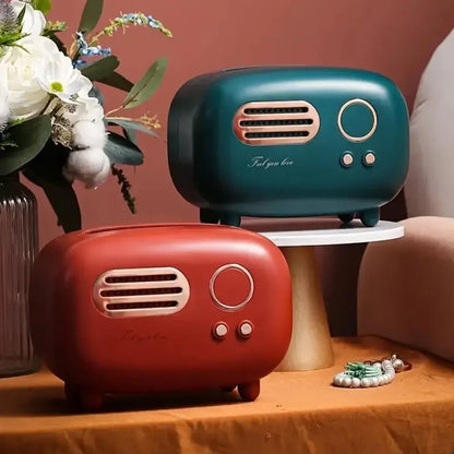 Vintage radio tissue holder