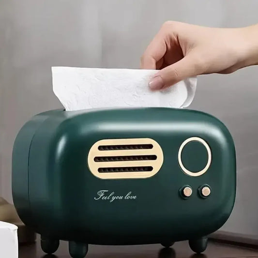 Vintage radio tissue holder