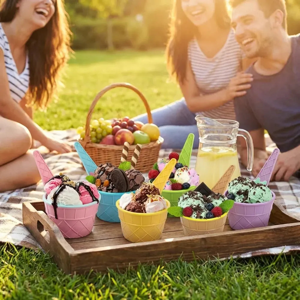 Waffle bowl ice cream set - home improvement