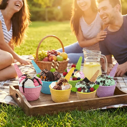 Waffle bowl ice cream set - home improvement