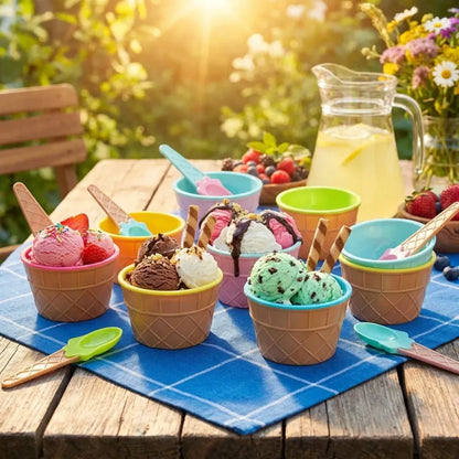 Waffle bowl ice cream set - home improvement