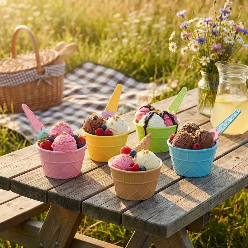 Waffle bowl ice cream set - home improvement