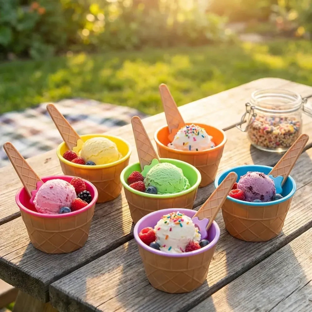 Waffle bowl ice cream set - home improvement