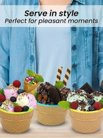 Waffle Bowl Ice Cream Set