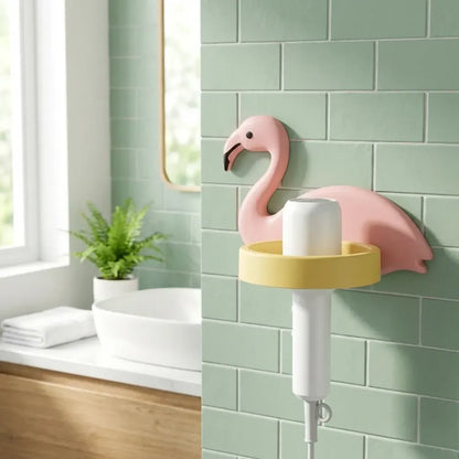 Wall-mounted hair dryer holder - home improvement
