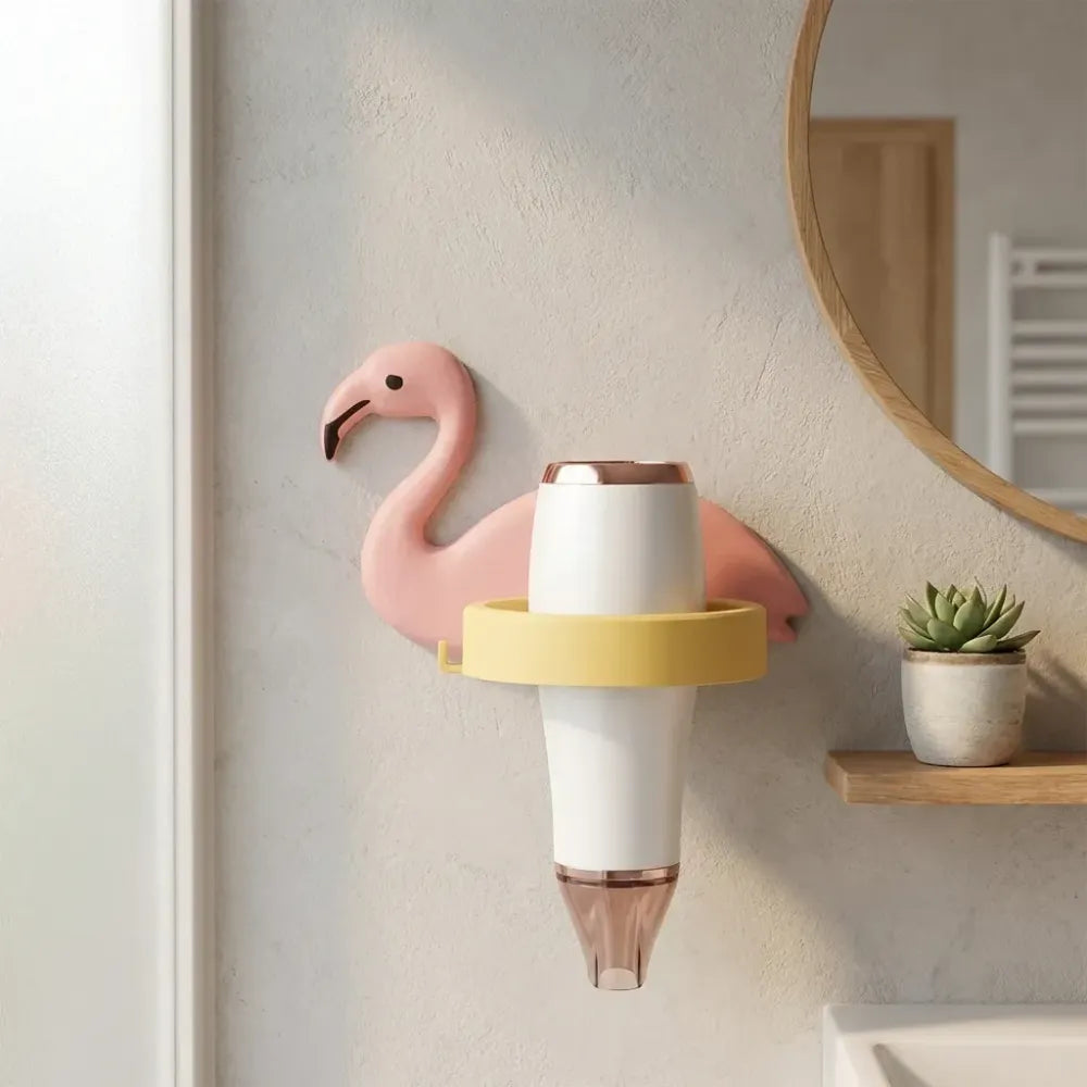 Wall-mounted hair dryer holder - home improvement