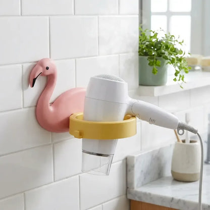 Wall-mounted hair dryer holder - home improvement
