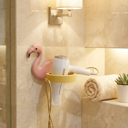 Wall-mounted hair dryer holder - home improvement