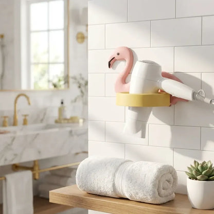 Wall-mounted hair dryer holder - home improvement