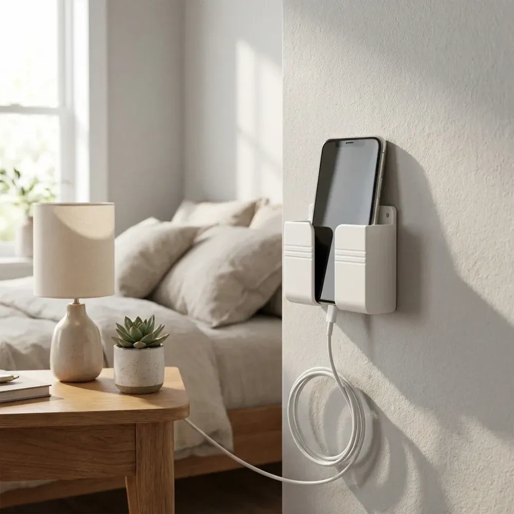 Wall mounted mobile charging holder
