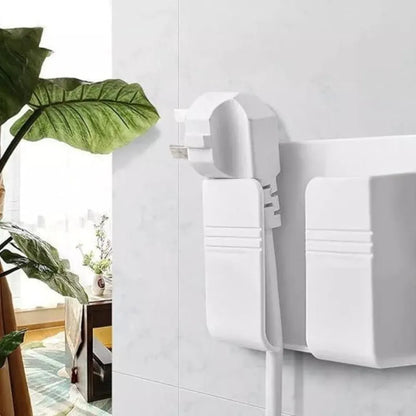Wall mounted mobile holder with adhesive strips& charging