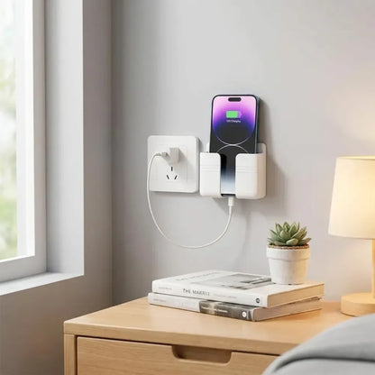 Wall mounted mobile holder with adhesive strips (pack of 4 & 8)