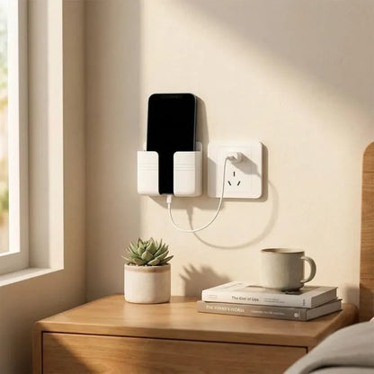Wall mounted mobile holder with adhesive strips (pack of 4 & 8)