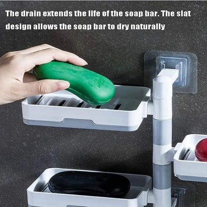 Wall mounted rotatable soap dish holder