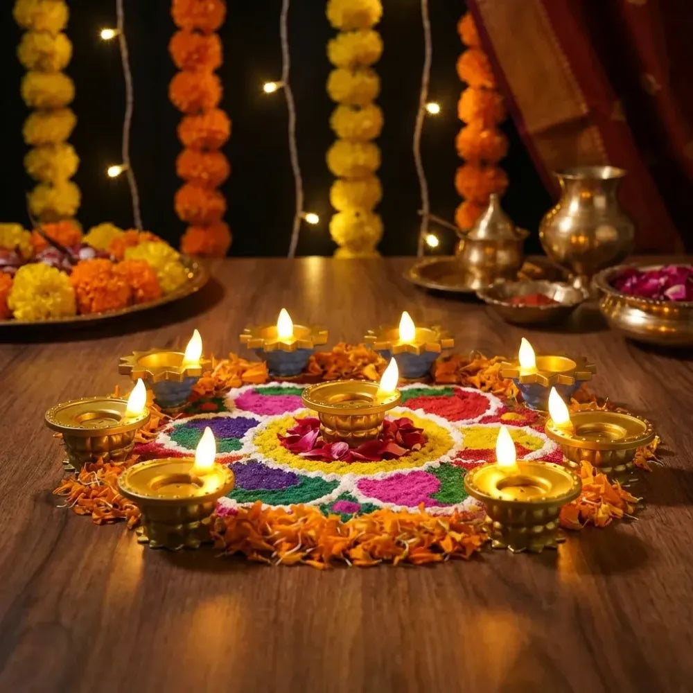 Water pouring diya led light