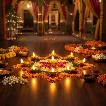 Water pouring diya led light