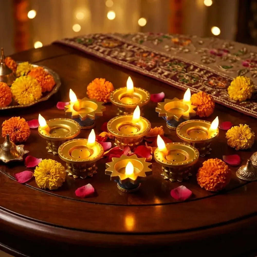 Water pouring diya led light