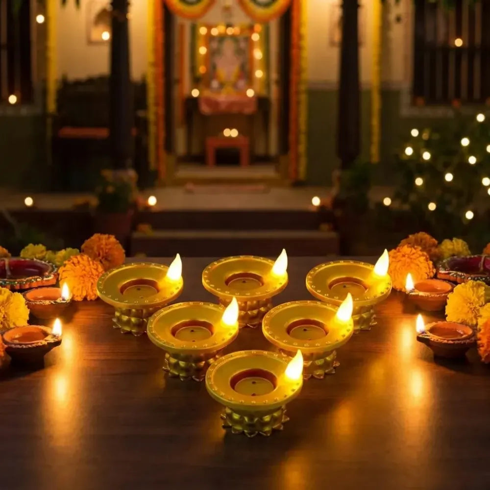 Water pouring diya led light