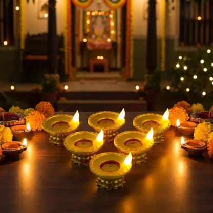 Water pouring diya led light