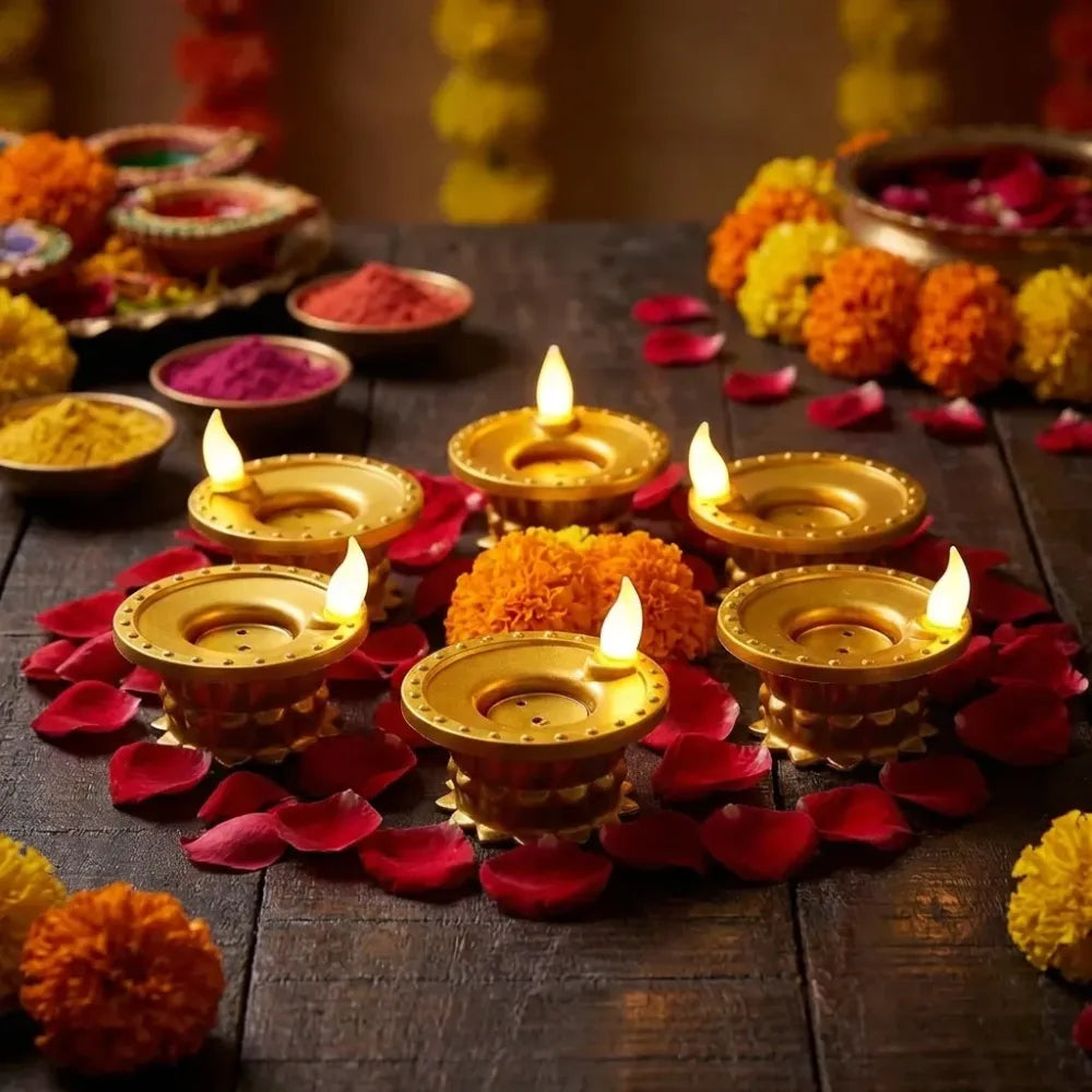 Water pouring led diya set – 12 pcs