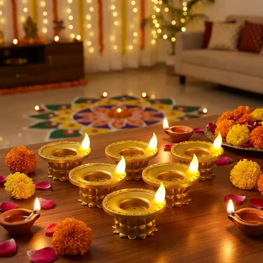 Water pouring led diya set – 12 pcs