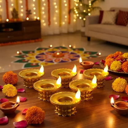 Water pouring led diya set – 12 pcs