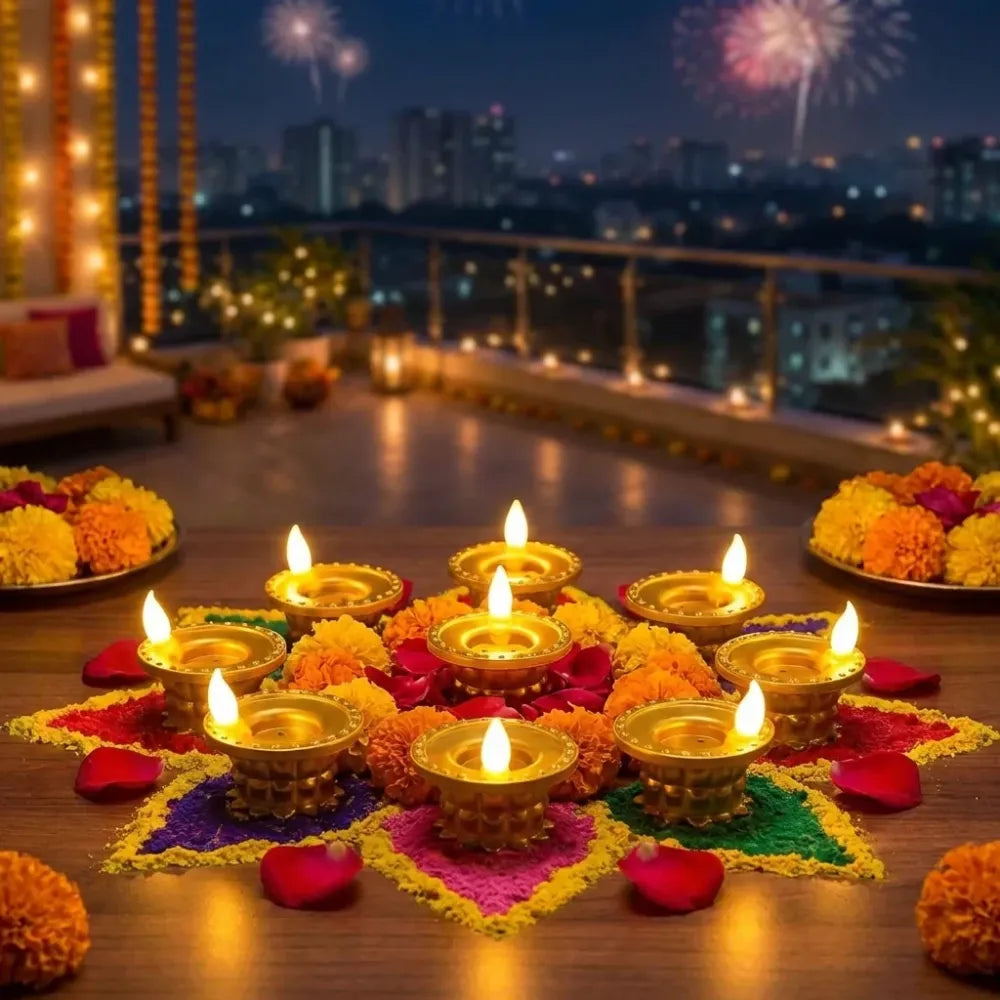 Water pouring led diya set – 12 pcs