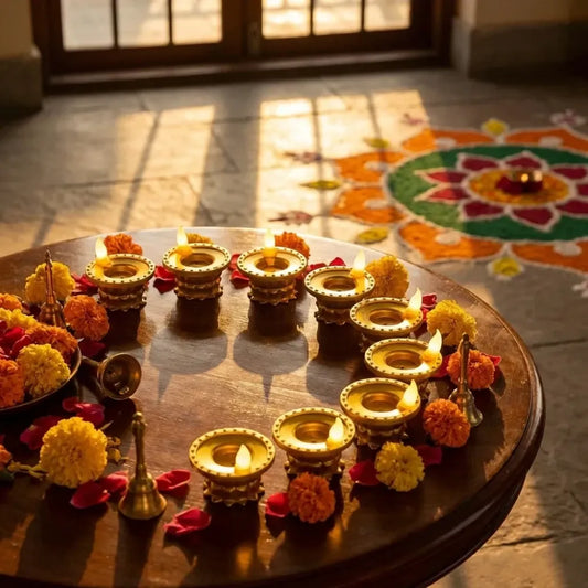 Water pouring led diya set – 12 pcs