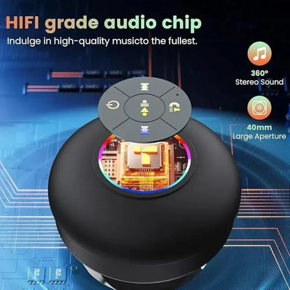 Waterproof bluetooth speaker with led