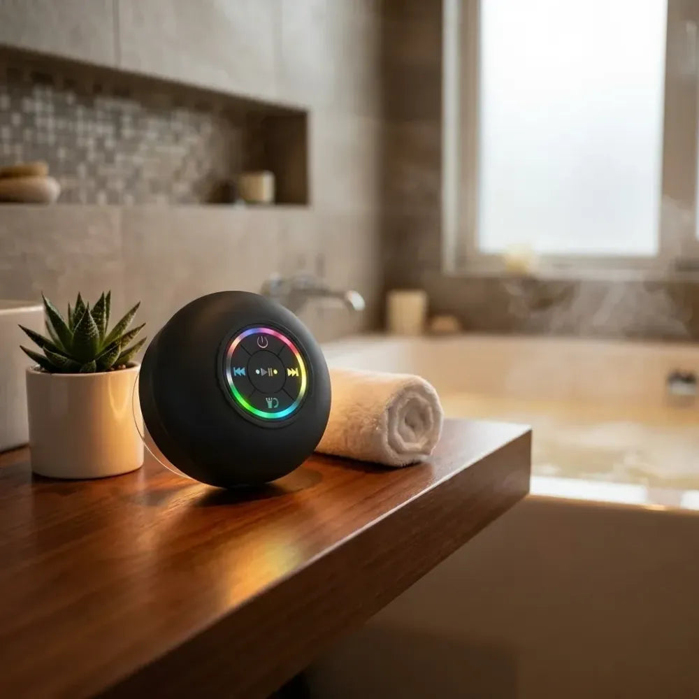 Waterproof bluetooth speaker with led