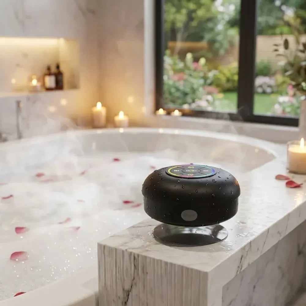 Waterproof bluetooth speaker with led