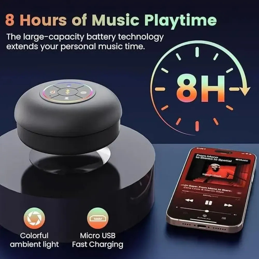 Waterproof bluetooth speaker with led