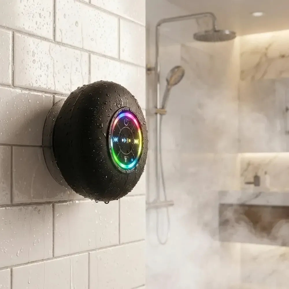Waterproof bluetooth speaker with led