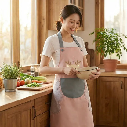 Waterproof kitchen apron with towels