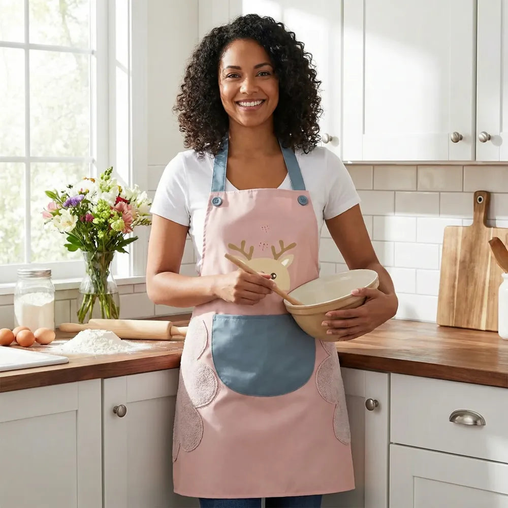 Waterproof kitchen apron with towels