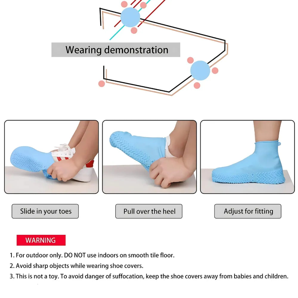 Waterproof silicone shoes cover
