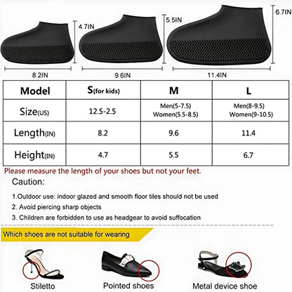 Waterproof silicone shoes cover