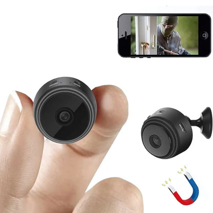 Miniature black surveillance camera.