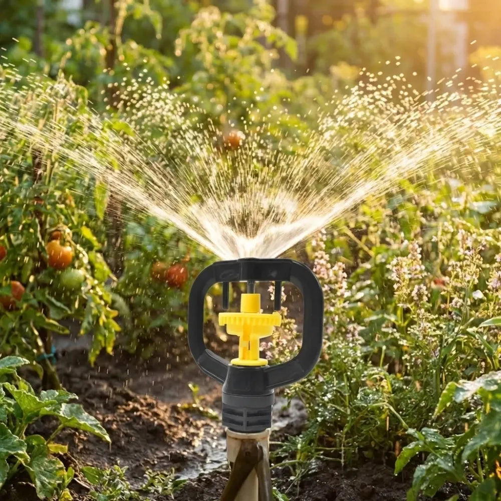Wide-coverage rotating garden sprinkler