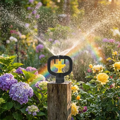 Wide-coverage rotating garden sprinkler