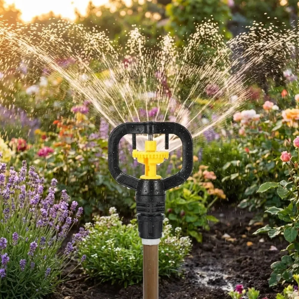 Wide-coverage rotating garden sprinkler