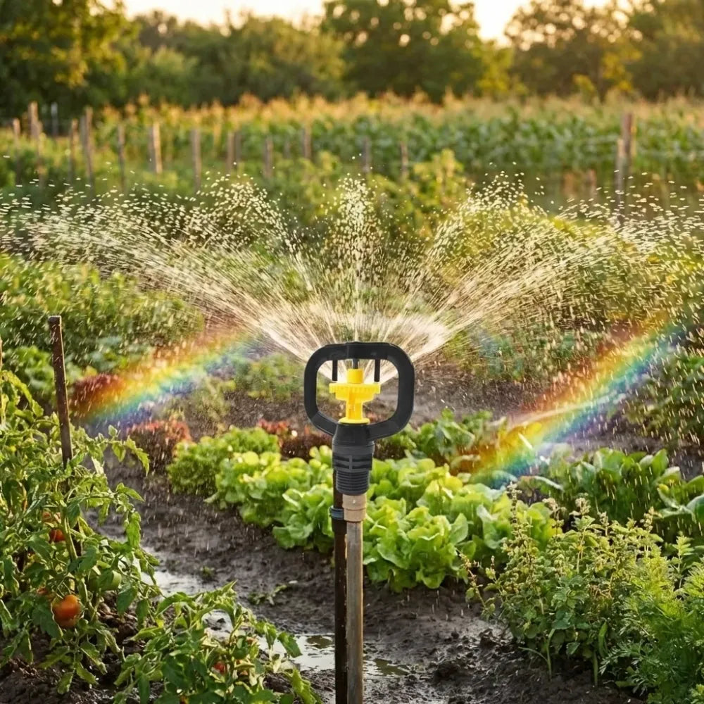 Wide-coverage rotating garden sprinkler